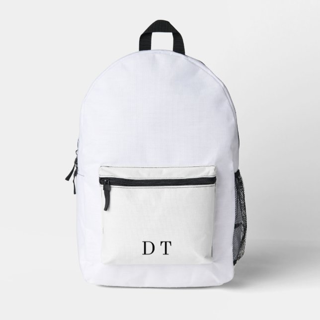 Platinum Mirror Engrave – Ultra‑Clean Luxury  Printed Backpack (Front)