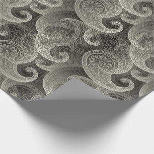 Platinum Paisley Timeless Pattern Wrapping Paper