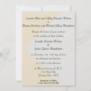 Platinum & Pearl Wedding Invitation with Parents