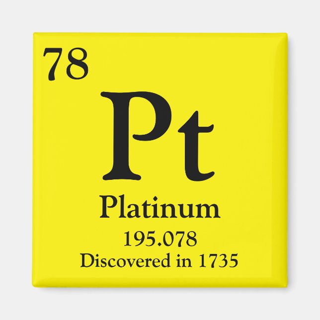 Platinum Periodic Table Magnet (Front)