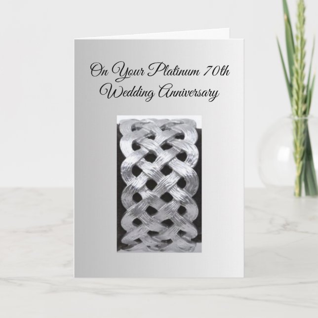 Platinum Personalised 70th Wedding Anniversary Card (Front)