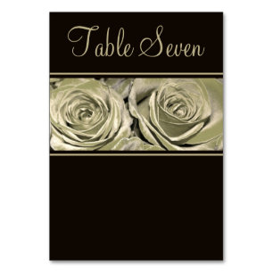 Platinum Rose Wedding Invitation Table Number