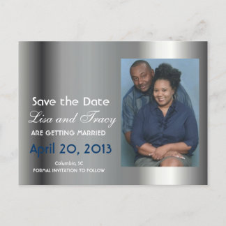 Platinum Save the Date Announcement Postcard