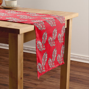Platinum Silver Holly Table Runner