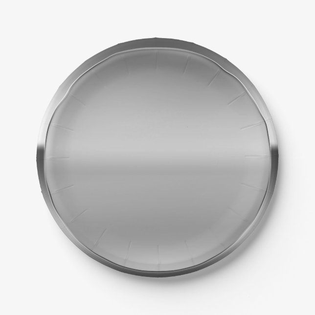 Platinum Silver Shine Personalised Custom Party Paper Plate (Front)