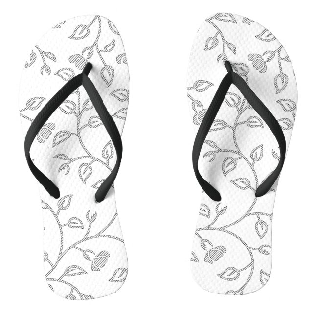 Platinum, Snow Drift, Star Dust decorative Design. Flip Flops (Footbed)