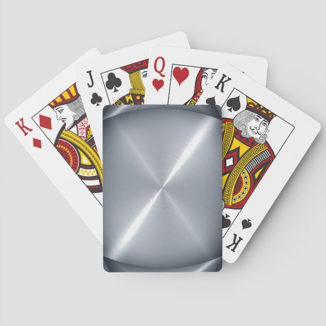 Platinum Stainless Shiny Metal 2 Playing Cards (Back)