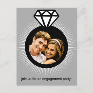 Platinum The Ring Photo Engagement Party Invitation