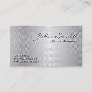 Platinum Wave Patterns Metal Look Business Card