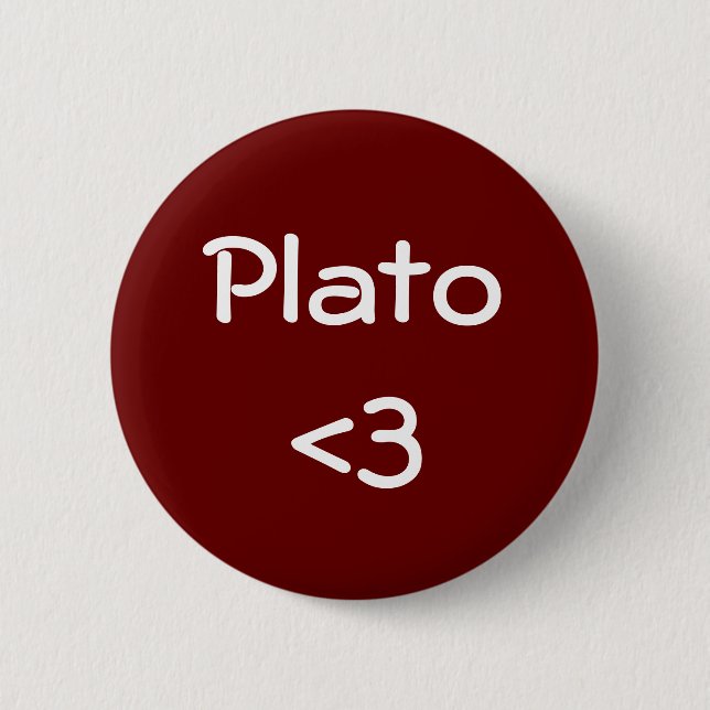 Plato <3 6 cm round badge (Front)