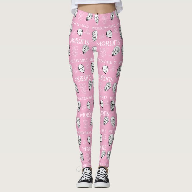 Plato, Aristotle, Socrates, Morons, Pattern Leggings (Front)