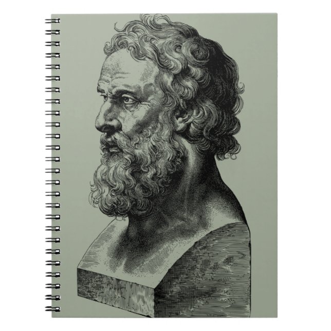 Plato Bust plato, philosophy Illustration Notebook (Front)