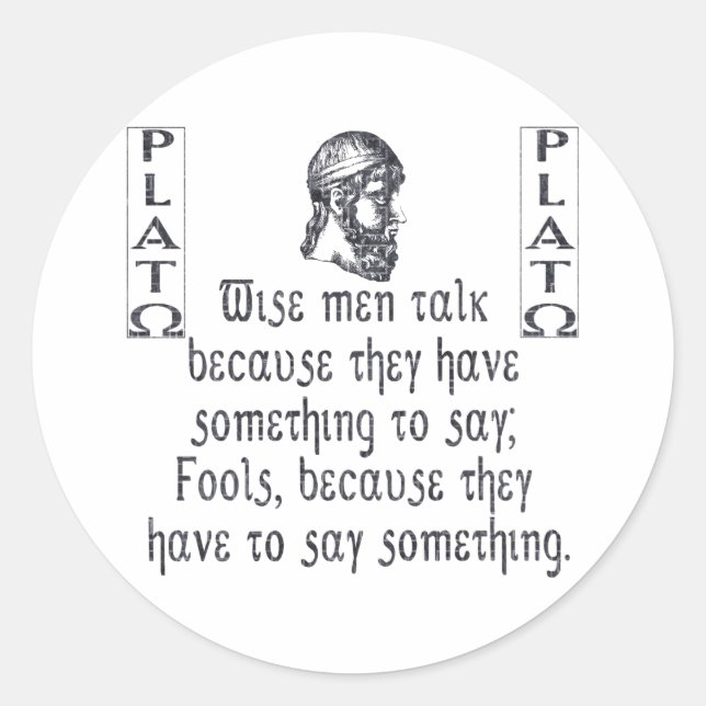 Plato Classic Round Sticker (Front)