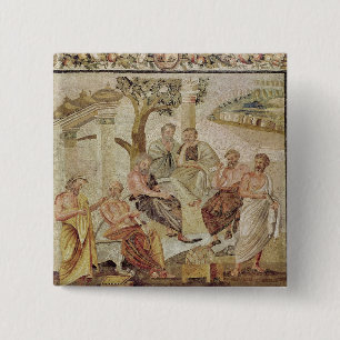 Plato Conversing with his Pupils 15 Cm Square Badge