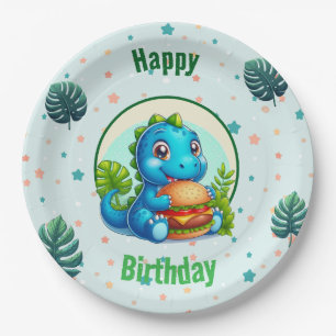 Plato De Papel Baby Dino Party Plates