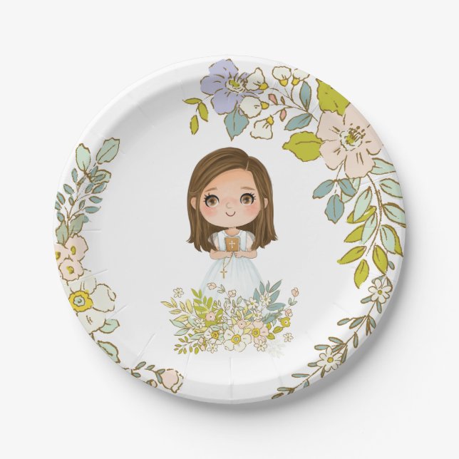 Plato de papel Primera Comunión GEORGIA Paper Plate (Front)