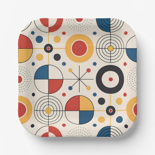 Plato Geometric Design Paper Plate (Front)