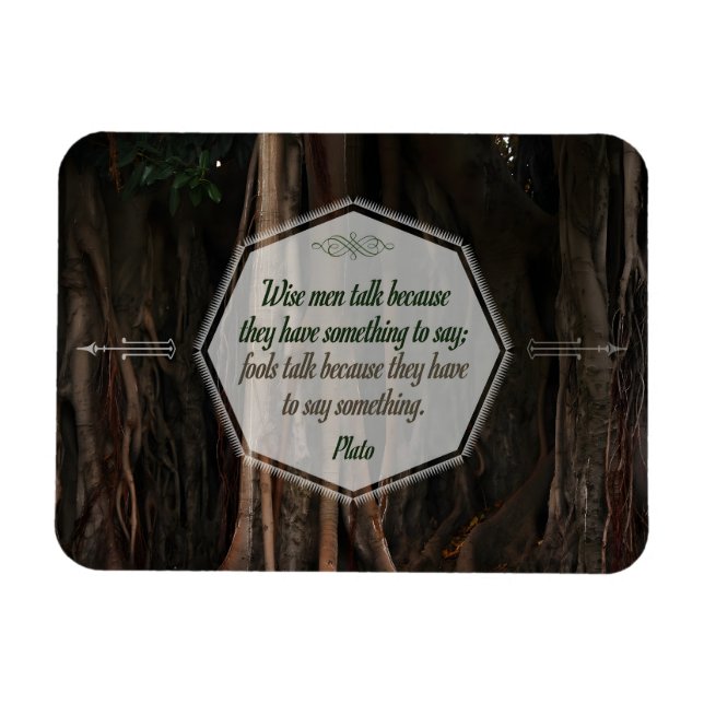 Plato Inspirational Quote "Wise men talk" Flexible Magnet (Horizontal)
