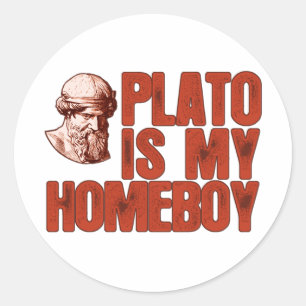 Plato Is My Homeboy Classic Round Sticker