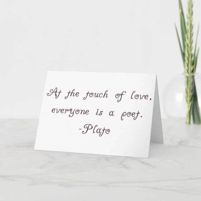 Plato Love Poet Quote Card (Front)