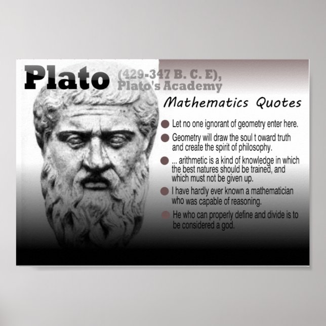Plato Mathematics quotes Poster (Front)