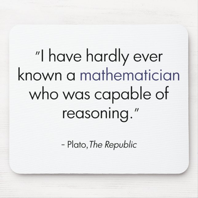 Plato on Mathematicians Mouse Mat (Front)