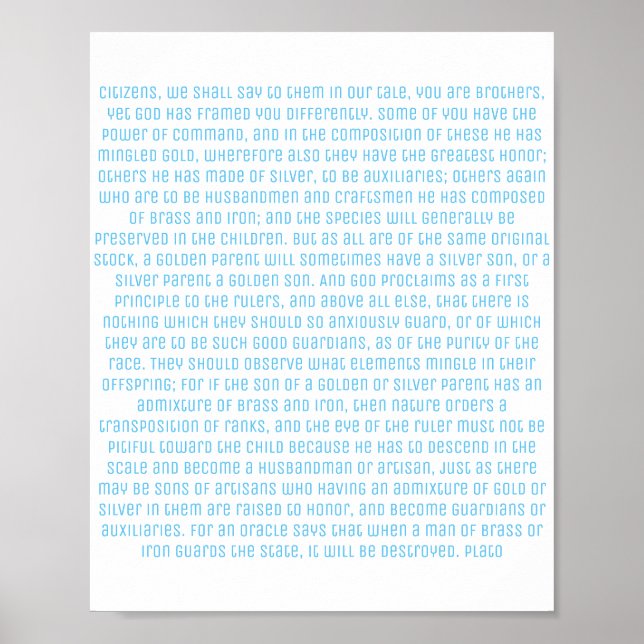 Plato Philosophy Quote Poster (Front)