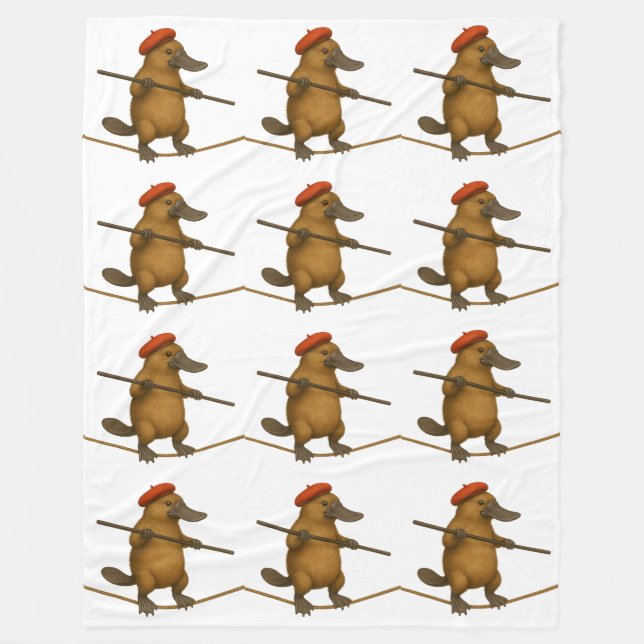 Plato platypus tightrope walker fleece blanket (Front)