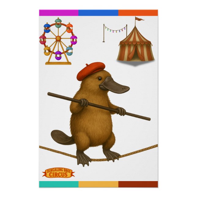 Plato platypus tightrope walker poster (Front)