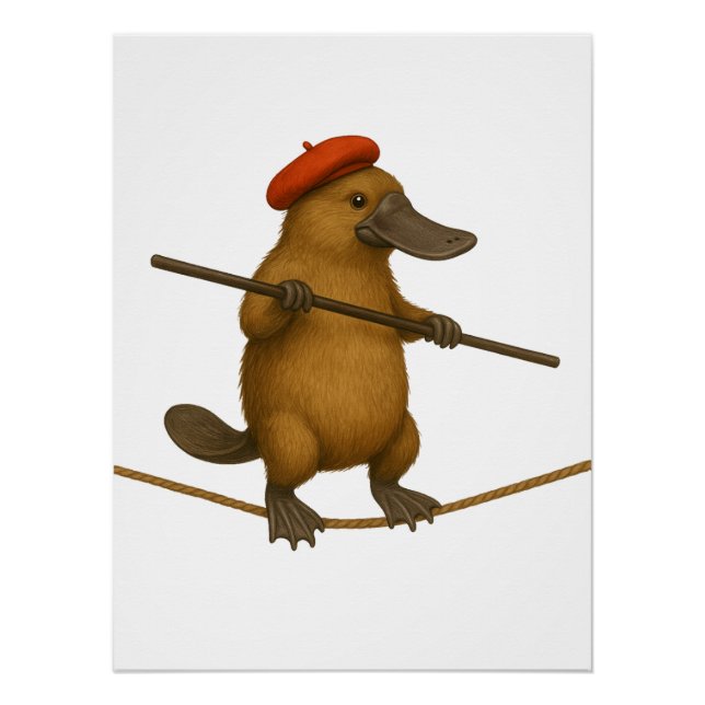 Plato platypus tightrope walker poster (Front)