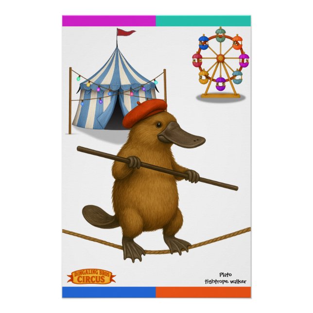 Plato platypus, tightrope walker poster (Front)