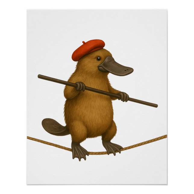 Plato platypus tightrope walker poster (Front)