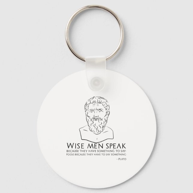 Plato Quote On Wise Men And Fools - Ancient Greek  Key Ring (Front)