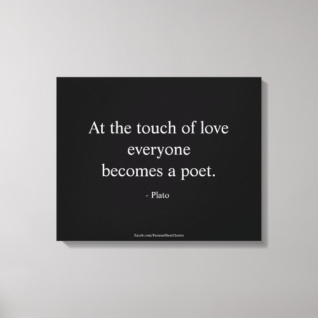 Plato Quote; The Touch Of Love Canvas Print (Front)