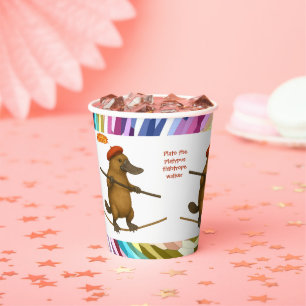 Plato the platypus tightrope walker paper cups