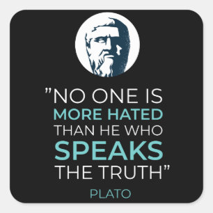 Plato Truth Philosophy Quote Square Sticker