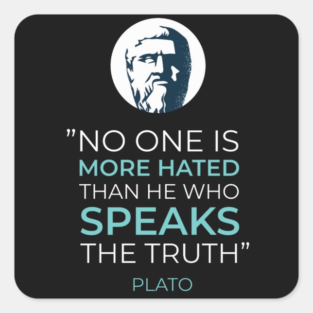 Plato Truth Philosophy Quote Square Sticker (Front)
