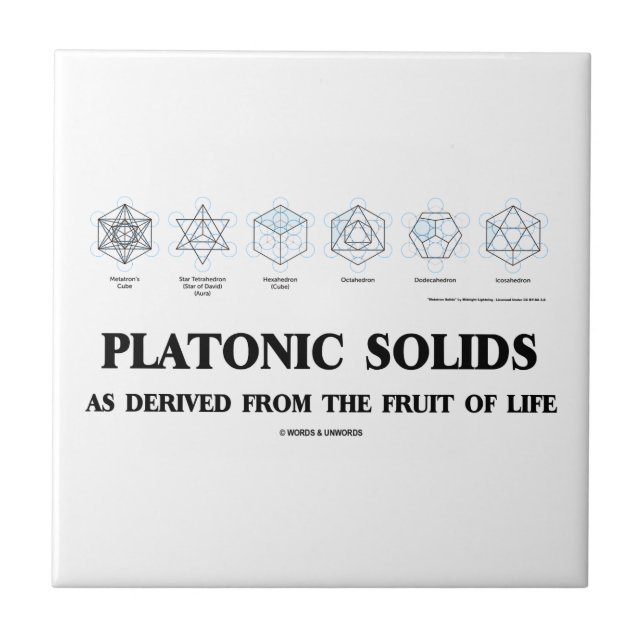 Platonic Solids As Derived From The Fruit Of Life Tile (Front)