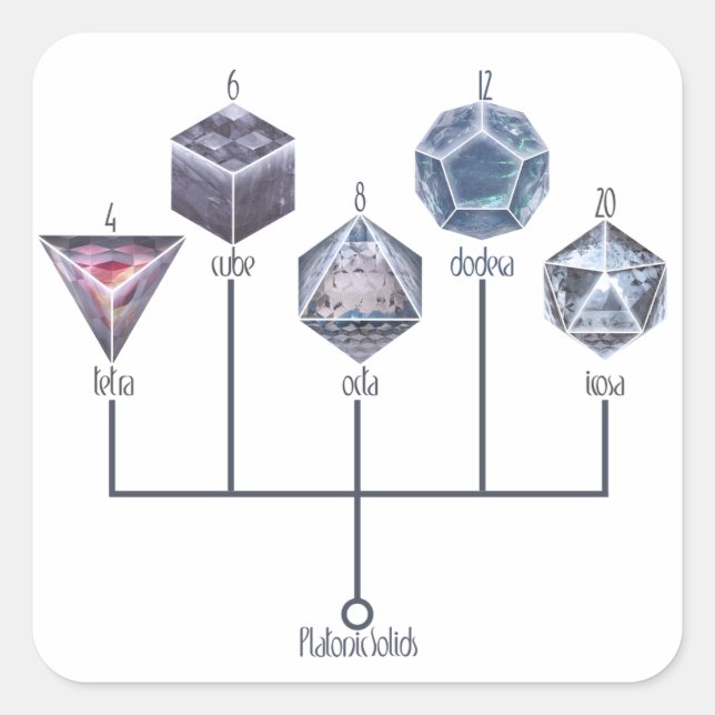 Platonic Solids Square Sticker (Front)