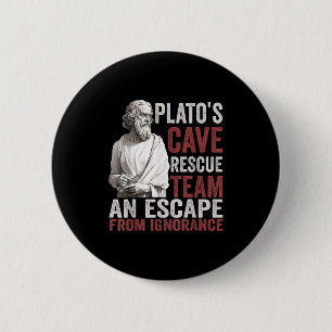 Platos Cave Rescue Team - Ancient Greek Philosophy 6 Cm Round Badge