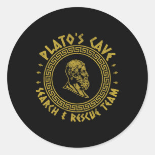 Plato's Cave Search And Rescue Teams Funny Philoso Classic Round Sticker