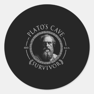 Platos Cave Survivor Ancient Philosophy Philosophe Classic Round Sticker