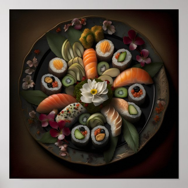 Platter of Sushi Still Life Poster (Front)
