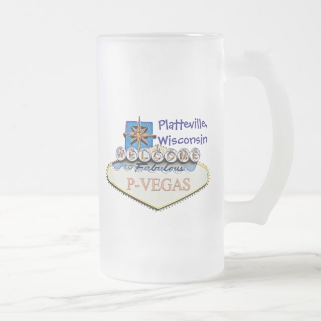 Platteville, Wisconsin P-Vegas Water Bottles Mug (Right)