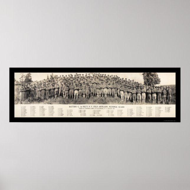 Plattsburgh NY Artillery Photo 1916 Poster (Front)