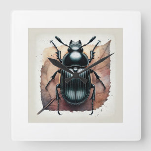 Platydema Beetle Dorsal View 210824IREF247 - Water Square Wall Clock