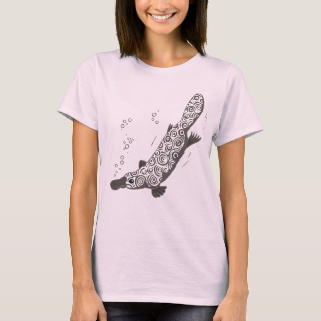 Platypus animal graphic grey t-shirt (Front)