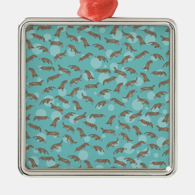 Platypus Australian Animal Metal Tree Decoration (Front)