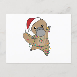 platypus Christmas Tabes Sweet Animals Postcard