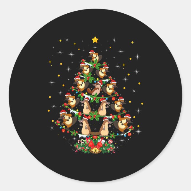 Platypus Christmas Tee Gift Santa Hat Platypus Chr Classic Round Sticker (Front)